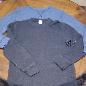 2 Wonder Nation Kids Long Sleeve Tees in Black and Blue